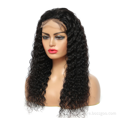 Cheap Unprocessed Raw Indian 100% Human Hair Cuticle Aligned Deep Wave 4X4 Lace Closure Wig For Black Women Undetectable Knots